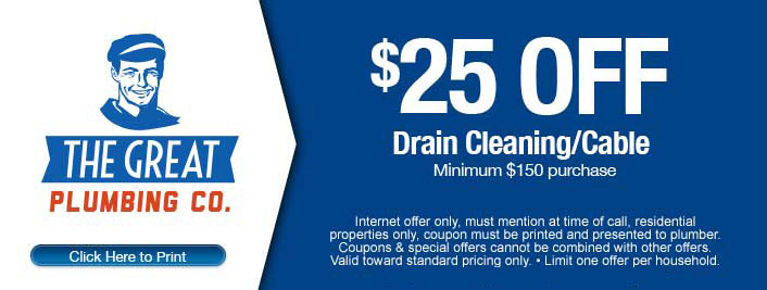$25 discount on drain cleaning/cable services